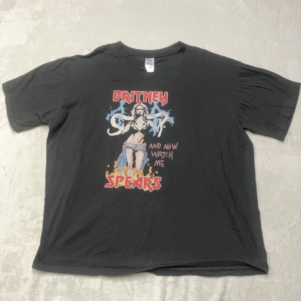 VINTAGE Britney Spears Shirt‎ Mens 4XL I'm A Slave 4 U Snake Flames Tee Y2K